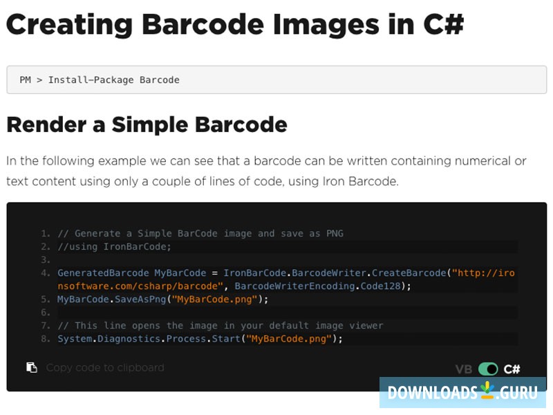 Generate Barcode Images in C#