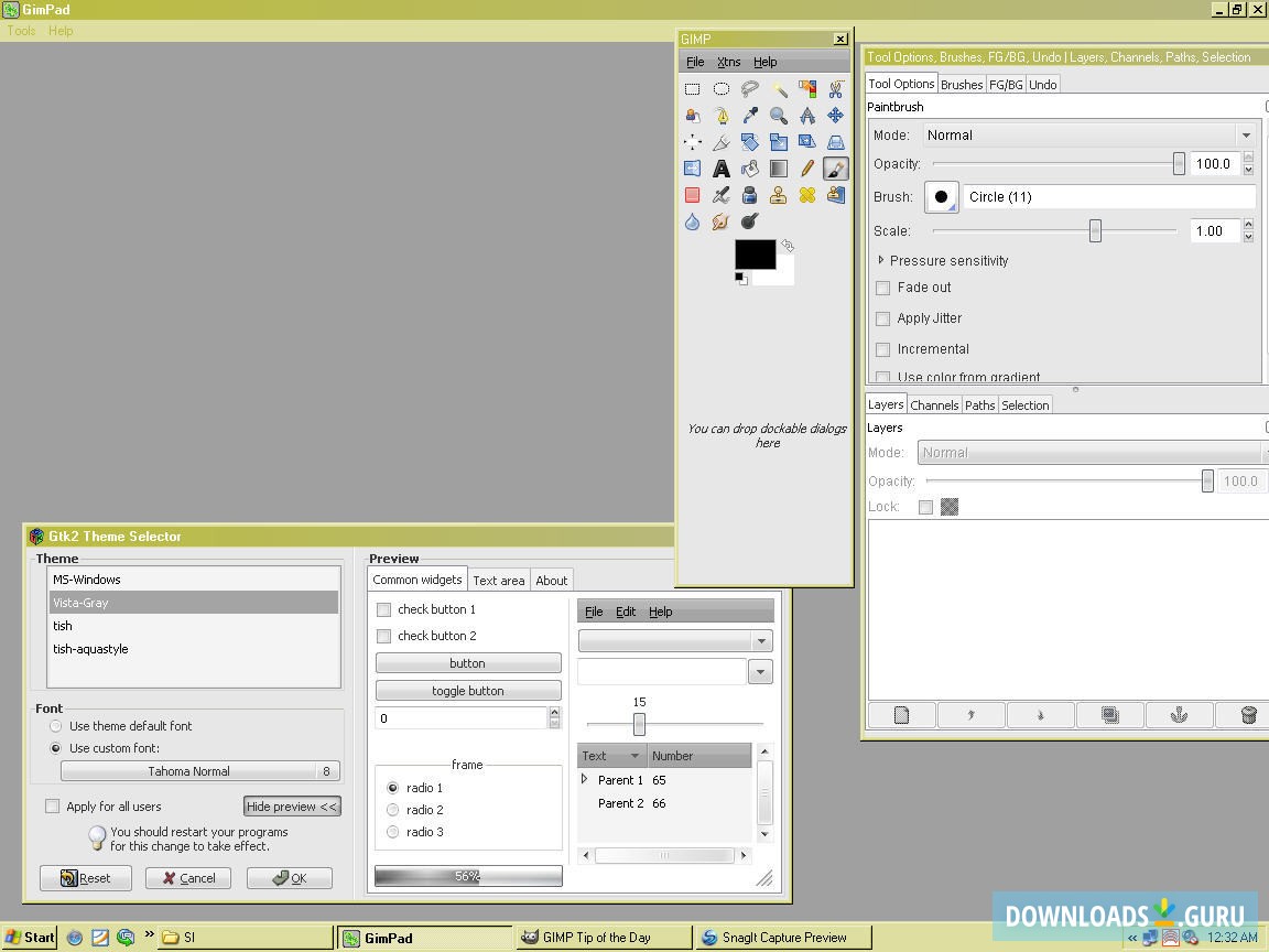 Different Tools and Windows