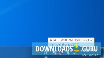 System tray icon displaying the temperature