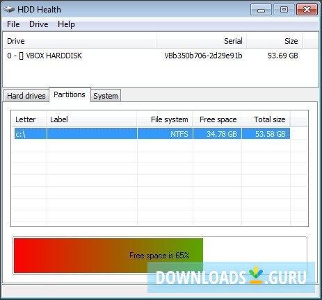 Partitions Tab