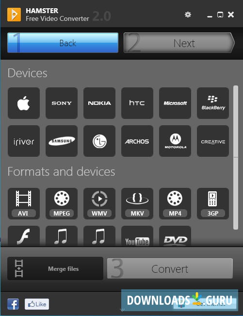 Formats and Devices Window