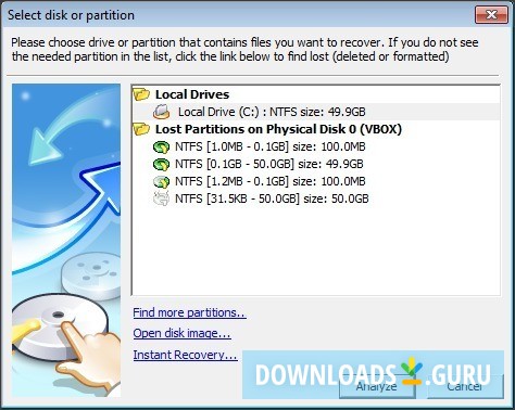 Disk/Partition Selection