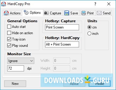 Options Window
