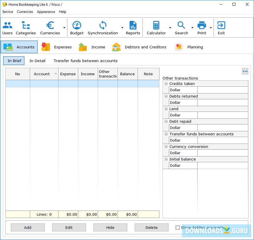Home Bookkeeping Lite