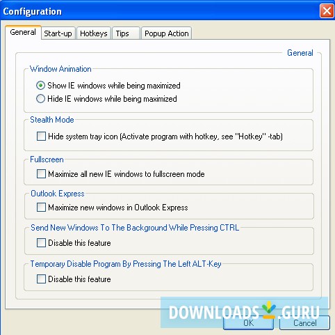 IE New Window Maximizer