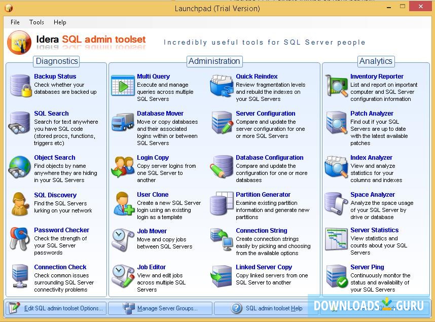 Idera SQL admin toolset