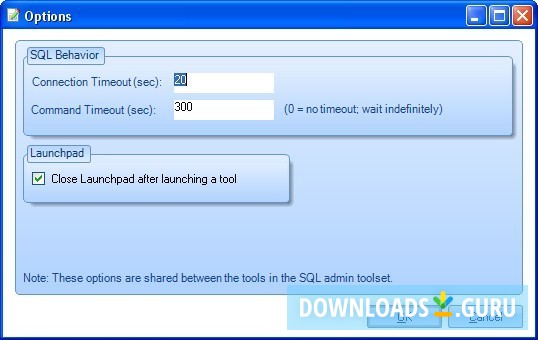 Options Window