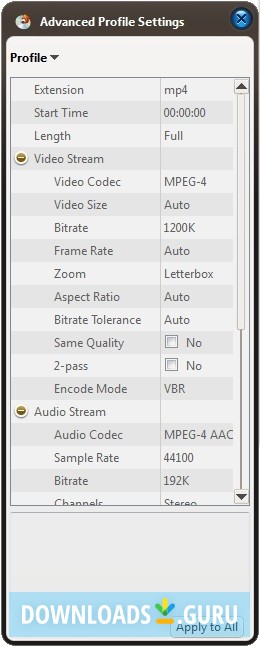 Advanced Profile Settings