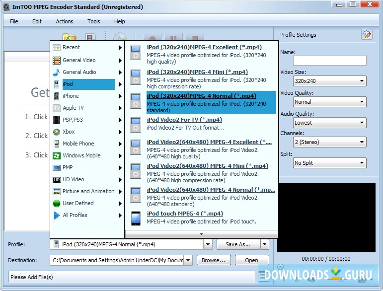 ImTOO MPEG Encoder Standard