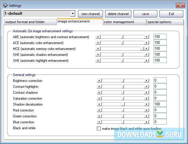 Image Enhancement Settings