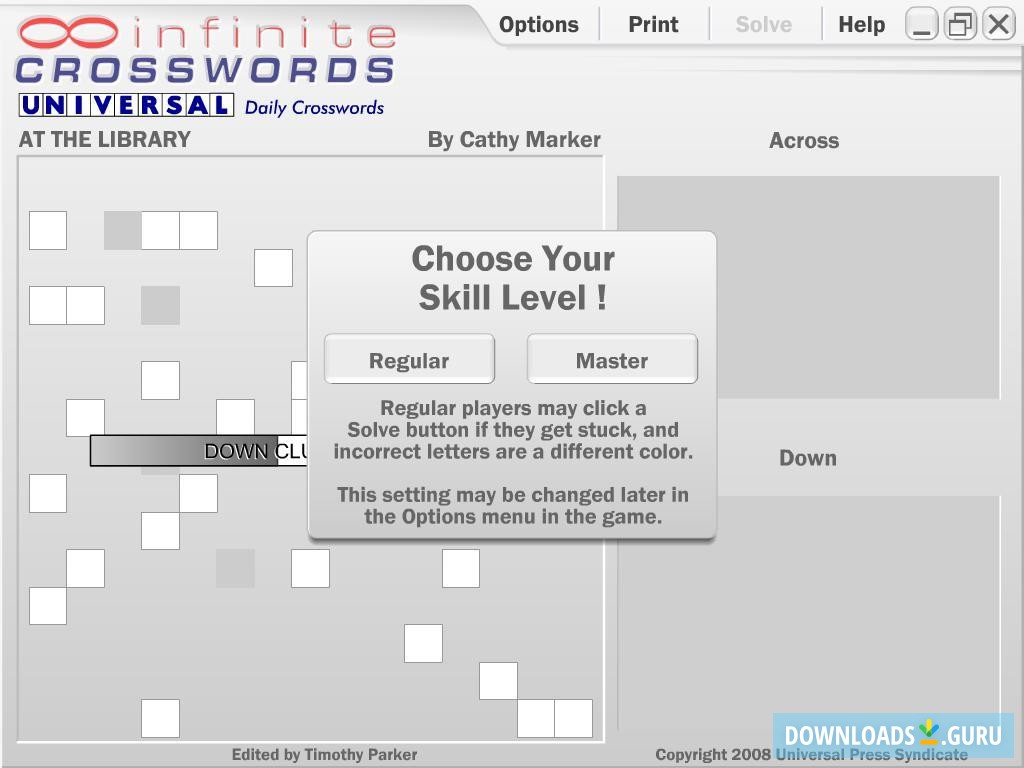 Skills level selection
