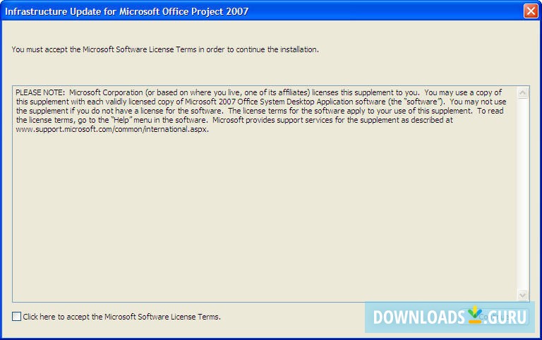 Infrastructure Update for Microsoft Office Project 2007