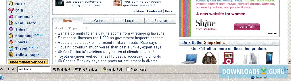 Inline Search for Internet Explorer