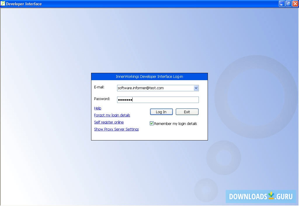 InnerWorkings Developer Interface - General view