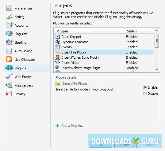 Insert File Plugin in your plugin list