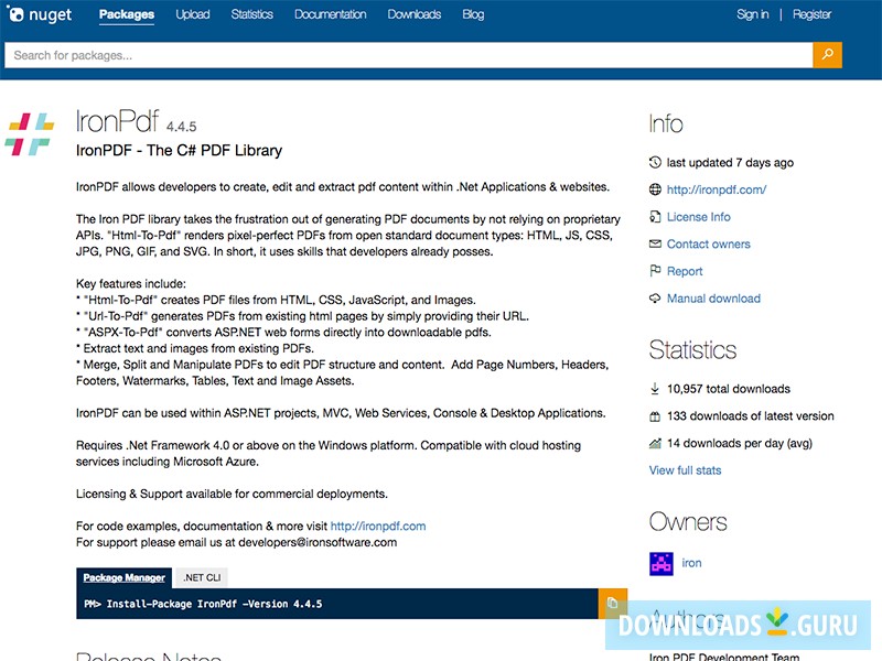 Install Package IronPdf