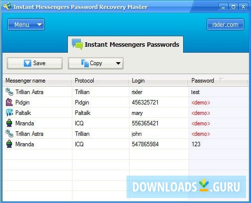 Instant Messengers Password Recovery Master