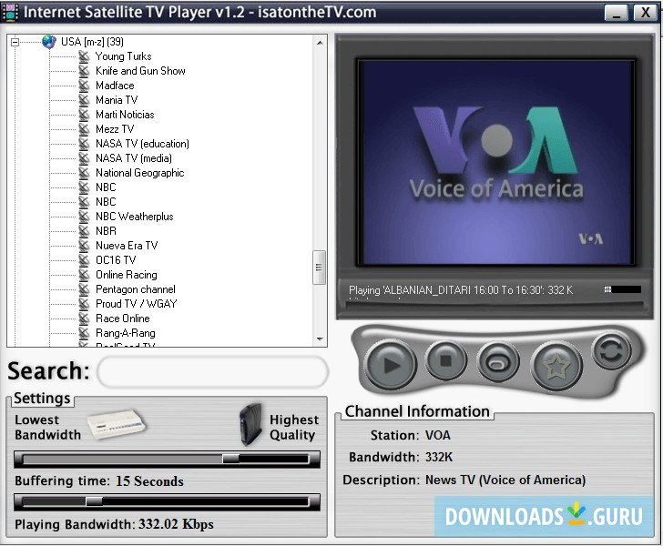 Internet Satellite TV Player