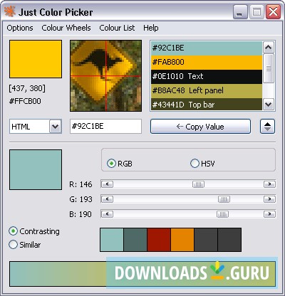 use just color picker in netbeans