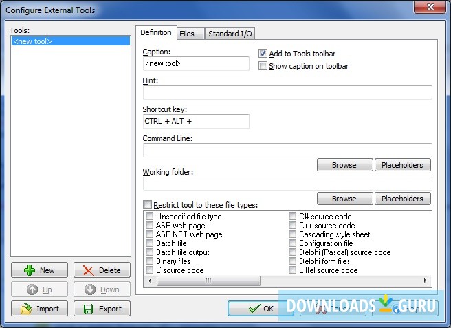 Configure External Tools