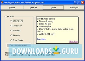 Jvw Popup maker and Dhtml AD generator