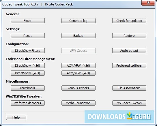 download the last version for windows K-Lite Codec Pack 17.7.3