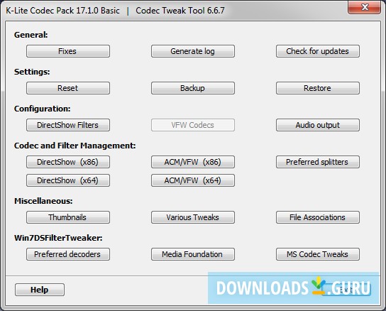 Codec Tweak Tool
