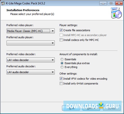Download K-Lite Mega Codec Pack for Windows 10/8/7 (Latest ...