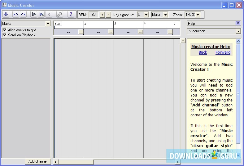 Music Creator window