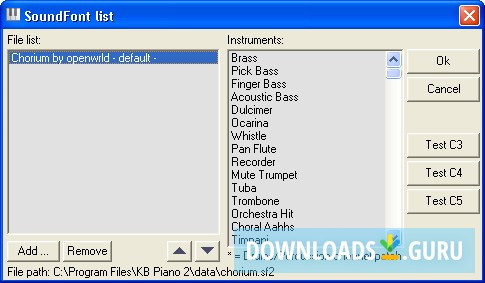 Sound Font List Window