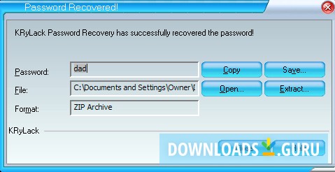 Password recovered