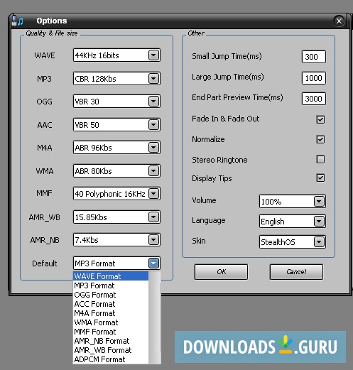 Set the default format