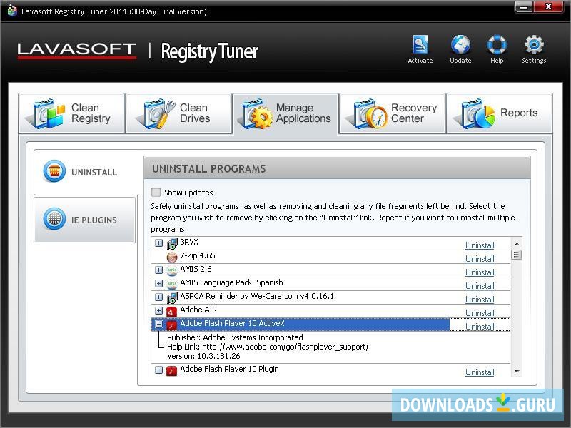 Manage Applications - Uninstaller