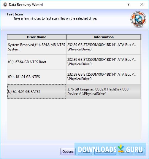 Selecting Scan Location