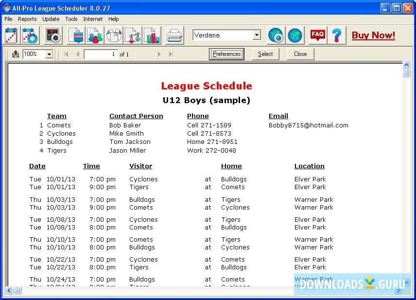 League Scheduler