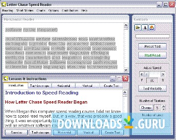 Letter Chase Speed Reader