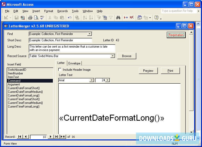 LetterMerger for Microsoft Access