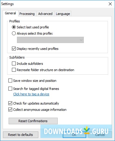 Settings Window