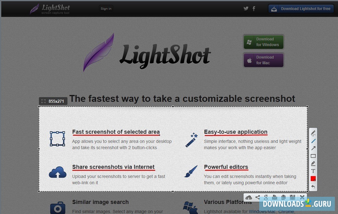 change width of mark up on lightshot screenshot