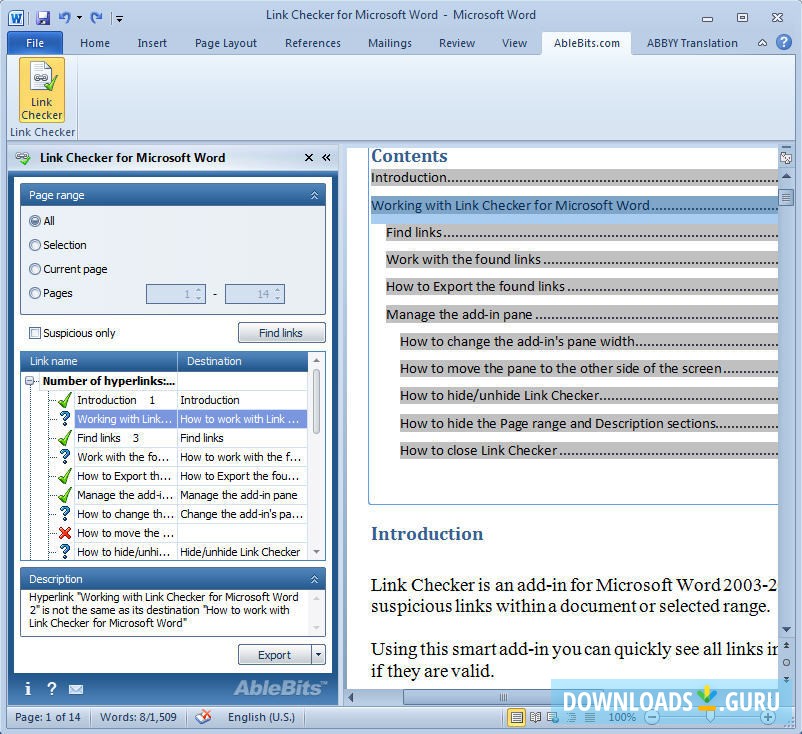 Download Link Checker for Microsoft Word for Windows 10/8/7 (Latest