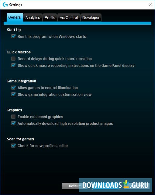 logitech gaming software win 10