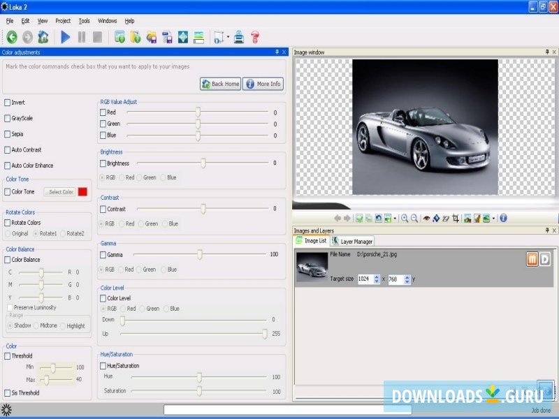 Color and brightness settings