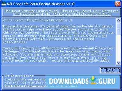 MB Free Life Path Period Number