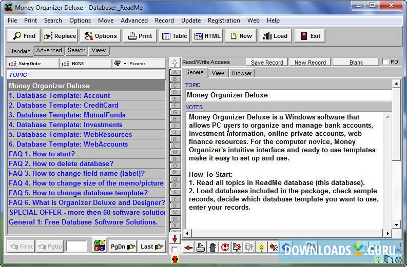 MONEY ORGANIZER DELUXE
