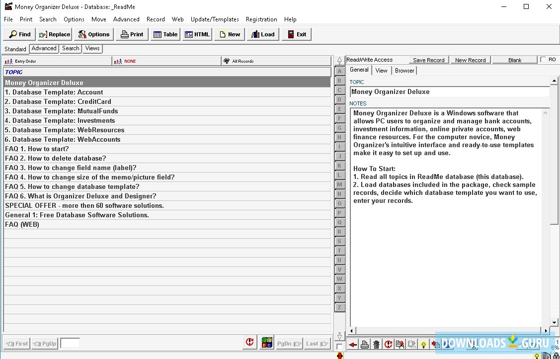 MONEY ORGANIZER DELUXE