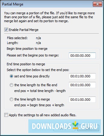 Partial Merge Window