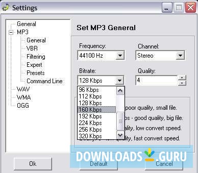 Mp3 settings