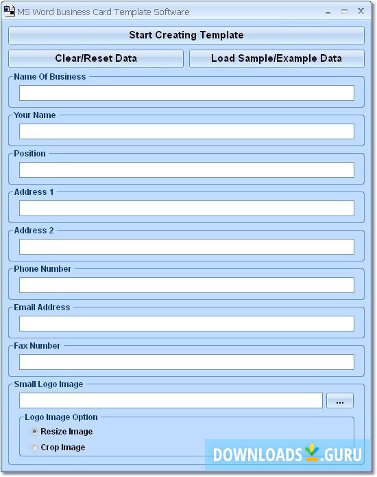MS Word Business Card Template Software