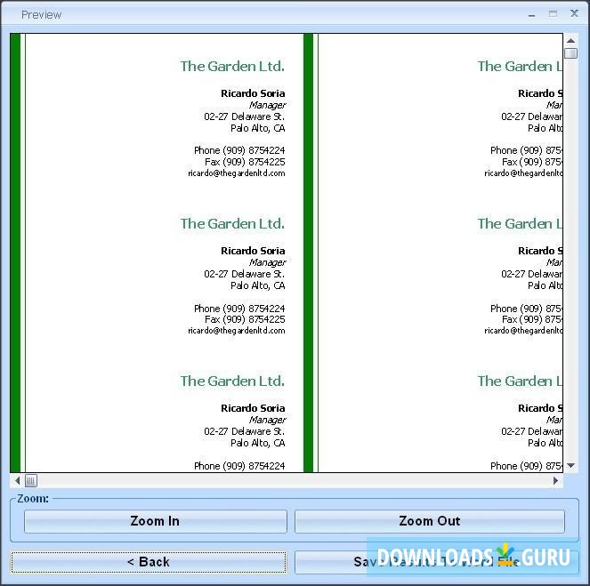 MS Word Business Card Template Software
