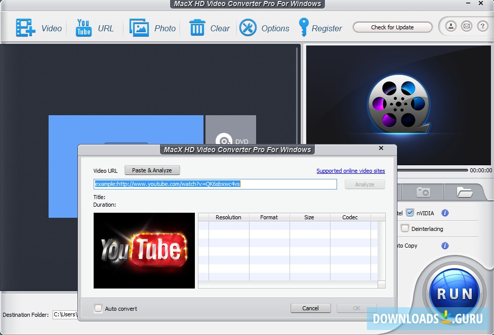 macx video converter pro youtube downloader not analyzing